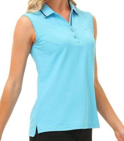 Polo Mofiz Women Collared  Tank Top, Tennis, Golf Shirt Sleeveless Blue XS NWT