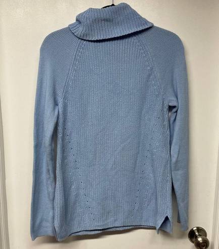 Lands'End  Baby Blue Cowl Neck Sweater Womens Size 6-8/Small Thick Cable Knit