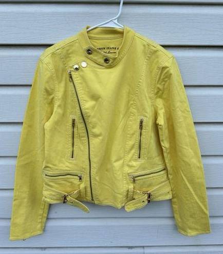 Krass&co Lauren Jeans  Yellow Moto Denim Jacket