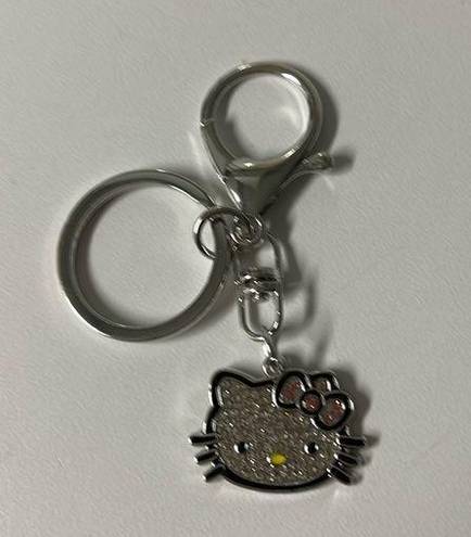 Sanrio New  Hello Kitty Keychain Bag Charm Silver & Pink