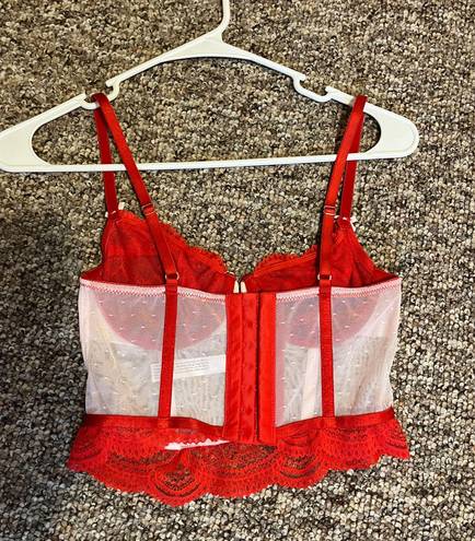 Corset Crop Top Red Size XS