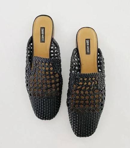 Nine West Shanie Woven Mule Flats in Black