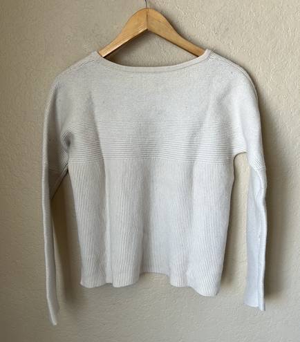 Helmut Lang Ivory Boxy Wool Blend Sweater