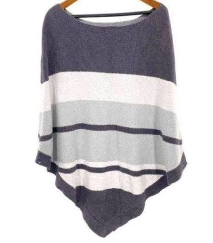 Barefoot Dreams  Grey Striped Ocean Breeze Poncho