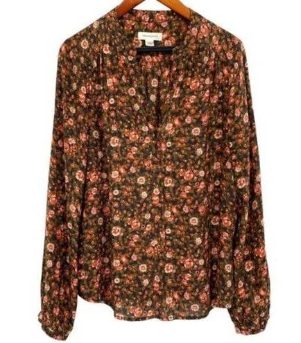 Treasure & Bond  Floral Print Long Sleeve Blouse Top