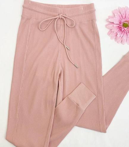 Anthropologie  X Daily Practice High Rise Ribbed Joggers: Blush Pink