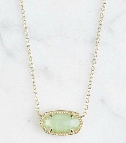 Kendra Scott  Elisa Gold Chain and Chalcedony Green Glass Stone Necklace