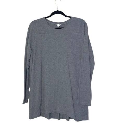 J.Jill  100% Cotton Heather Gray Pocket Oversized Sweatshirt