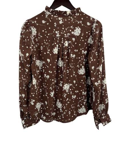 Bohme  Brown Floral Lightweight Blouse Small