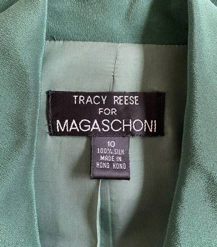 Tracy Reese Vintage ‘90s  for Magaschoni 100% Silk Green Cropped Blazer