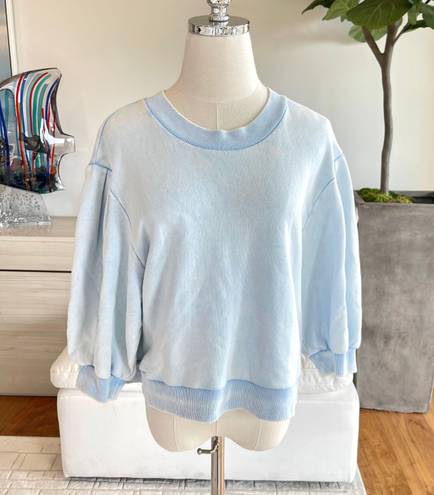 Something Navy  Mandi Cropped Sweatshirt Light Blue Size M