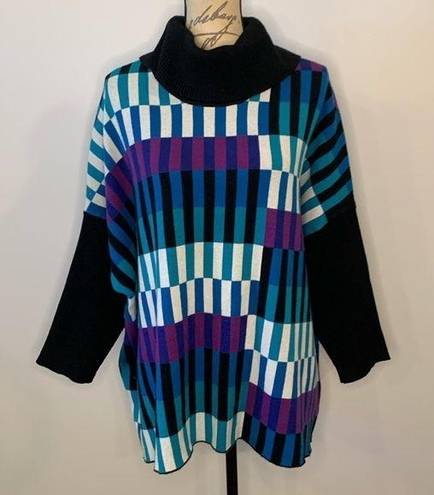 Multiples  oversized boxy cowl neck poncho sweater L/XL
