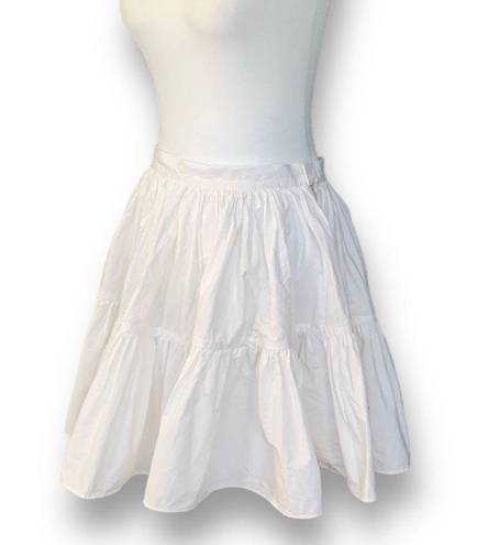 Juicy Couture Y2K  Skirt White Tiered Mini Prairie Coastal Cowgirl Cotton Size 6