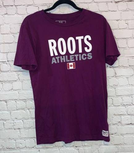 Roots  Athletics Canada Purple Short Sleeve Tee