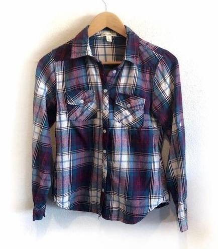 Miami  plaid button down top S