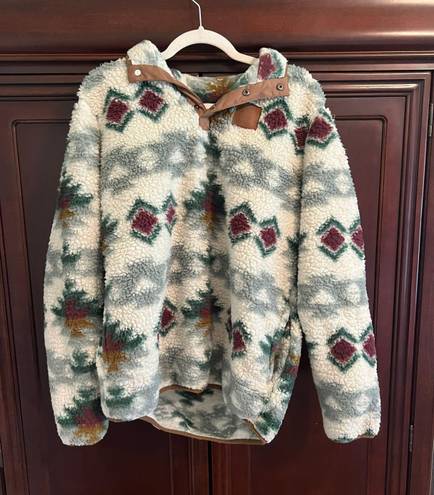 Sherpa Aztec Print Pullover Size L