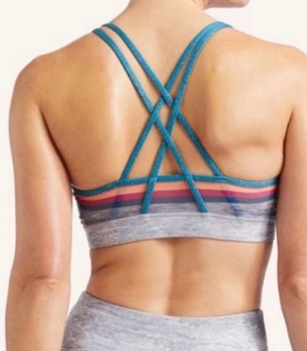 Peloton Grey Rainbow Workout Sports Bra