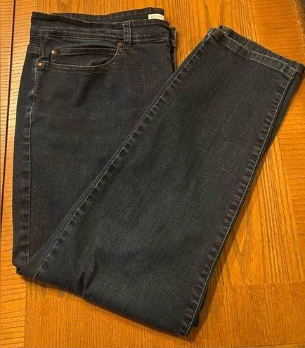 Eileen Fisher  Organic Cotton Straight Leg Ankle Blue Denim Stretch Jeans Size 16