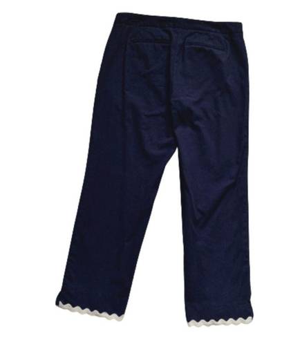 Talbots  Crop Pants Pique Rick-Rack Navy Slim Crop Pants Size 10