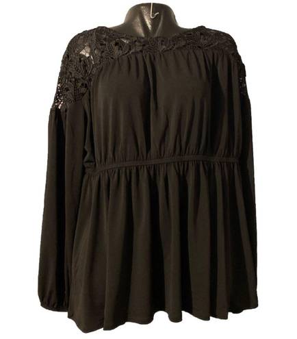 Torrid  Blouse Floral Lace Top Black 2X