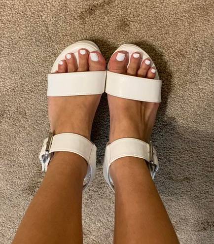 White Platform Sandals Size 7