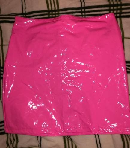 Amazon Hot Pink Faux Leather Skirt