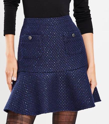 The Loft  Navy Tweed Skirt