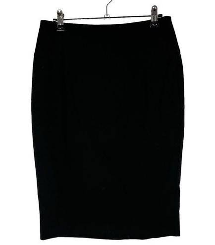 Venus  Black Flat Front Knee Length Pencil Skirt 8