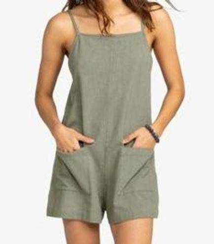 Cider Minimalist Everyday Sage Green  Romper With Pockets Size L Summer Casual