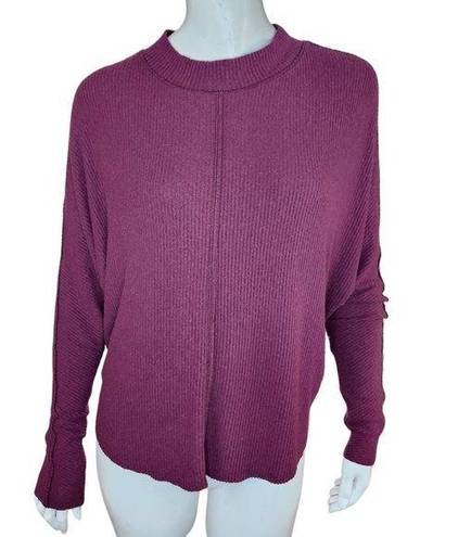 Treasure & Bond  Women's Medium Burgundy Stem Drop Shoulder Long Sleeve Sweater