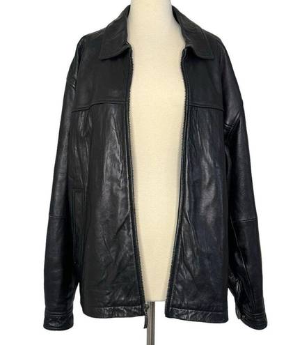 Liz Claiborne  Genuine Lamb Skin Leather Jacket Black Size Large MINT CONDITION