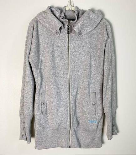 Burton  Minx DryRide Full Zip Longline Jacket Sweater Fleece Heather Grey Large