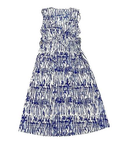 Rails  Constantine Cobalt Shibori Tie Dye Blue
White Midi Dress Size Small
