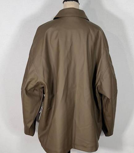 Good American  Brown Better Than Leather Oversized Chore Jacket Plus Size 5 NWT