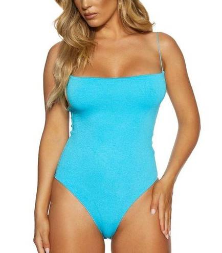 Naked Wardrobe NWT  Ocean Blue NW Fine Lines Bodysuit