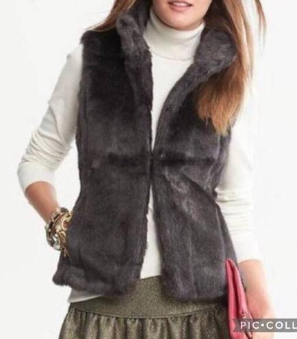 Banana Republic  Faux Fur vest in steel gray size large