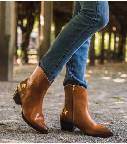 Krass&co NEW Thursday Boot . Sedona Country Star Brown Ankle Zipper Western Booties 7.5