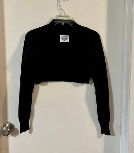 Justice Sparkly Black Cropped Knit Sweater