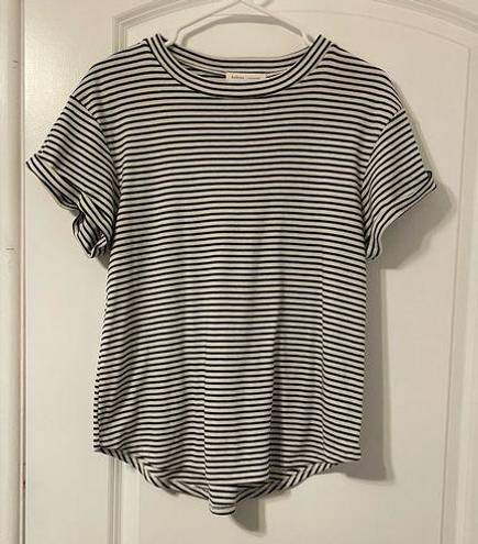 Bohme  Green White Striped Hi Low T-Shirt Size Small