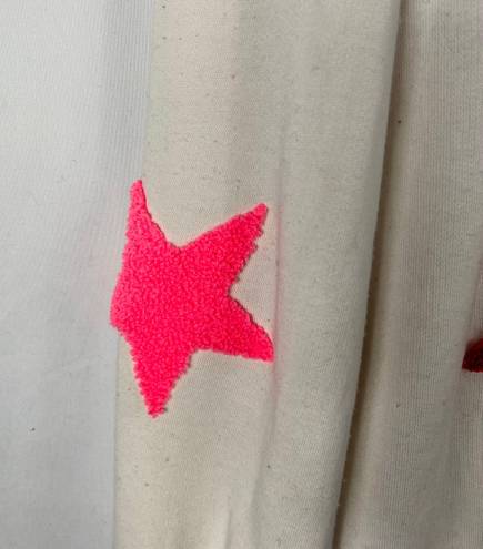 Lou & grey Lou & Gray Cream Terrycloth Pink & Red Star Print Pullover Sweater Top