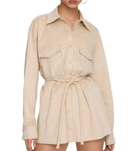 Good American  Belted Faux-Suede
Jacket(Size Small)