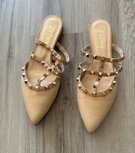 Tuckernuck  French Sole 8.5 Studded Strappy Leather Ballet Flats