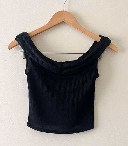 Silence + Noise Black Off the Shoulder Crop Top Size Small