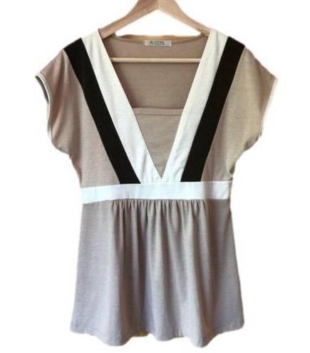 Krass&co VINTAGE Austin Clothing . cap sleeve color block babydoll top size medium