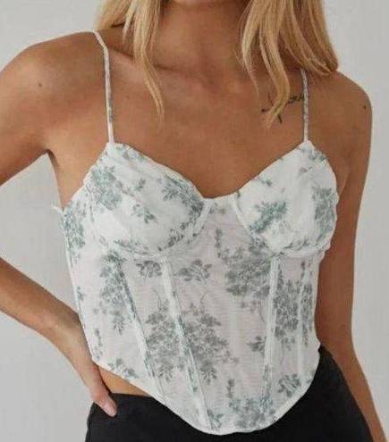 American Threads  Hadley Floral Mesh Bustier Top. Size Small. NWT