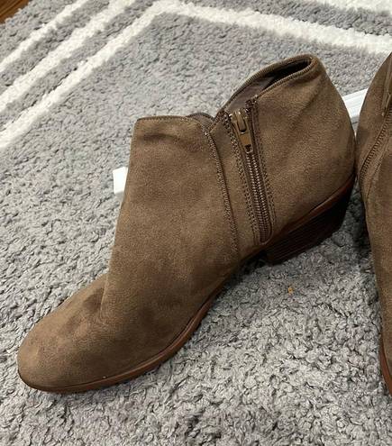 Charlotte Russe Brown Zipper Booties