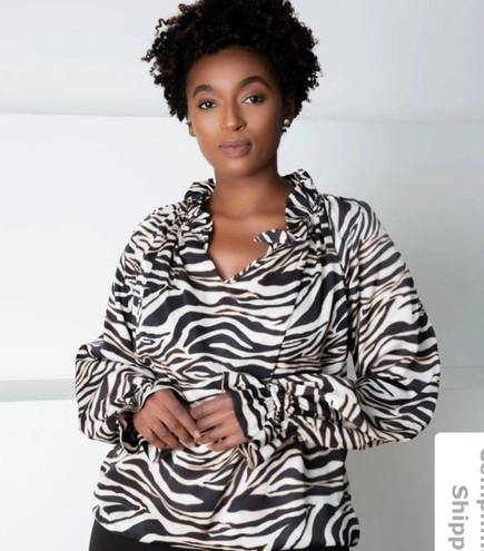 Tuckernuck  Chloe Kristyn Black Zebra Zoe Blouse