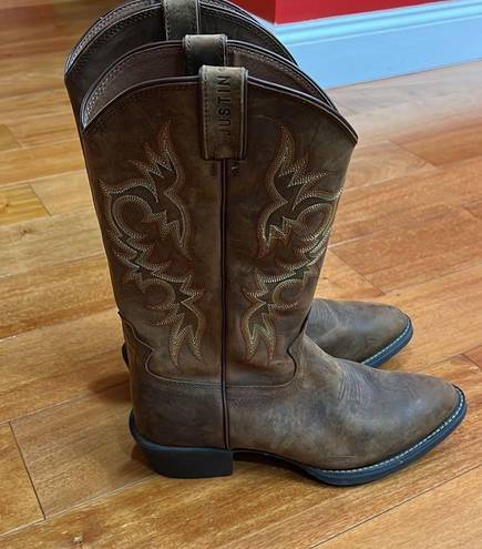 Justin Boots JUSTIN Men's New Stampede Huck Brown Boots 2551 size 9.5D