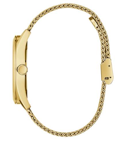 GUESS gold tone analog watch MESH BAND ADJUSTABLE BRACELET 