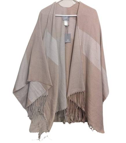 SOIA & KYO New  Blush Pink And Ivory‎ Scarf/Wrap/Shawl With Fringe OS #941